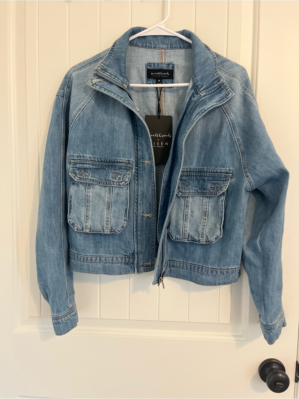 Social Threads Light Blue Denim Zip-Front Jacket